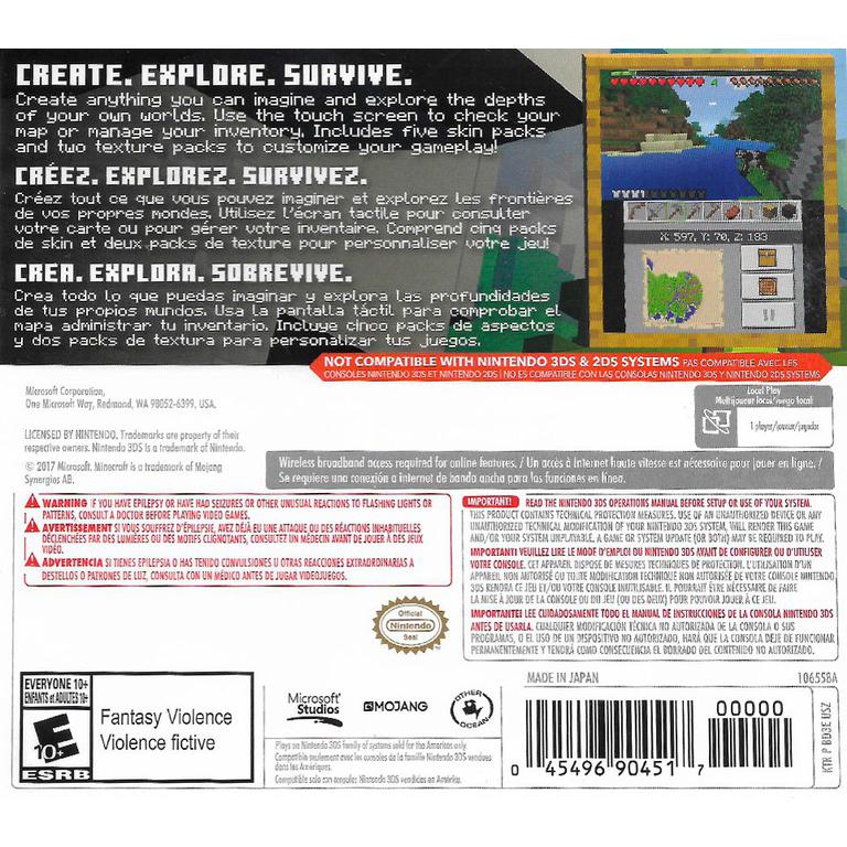 Minecraft New Nintendo 3DS Back Market