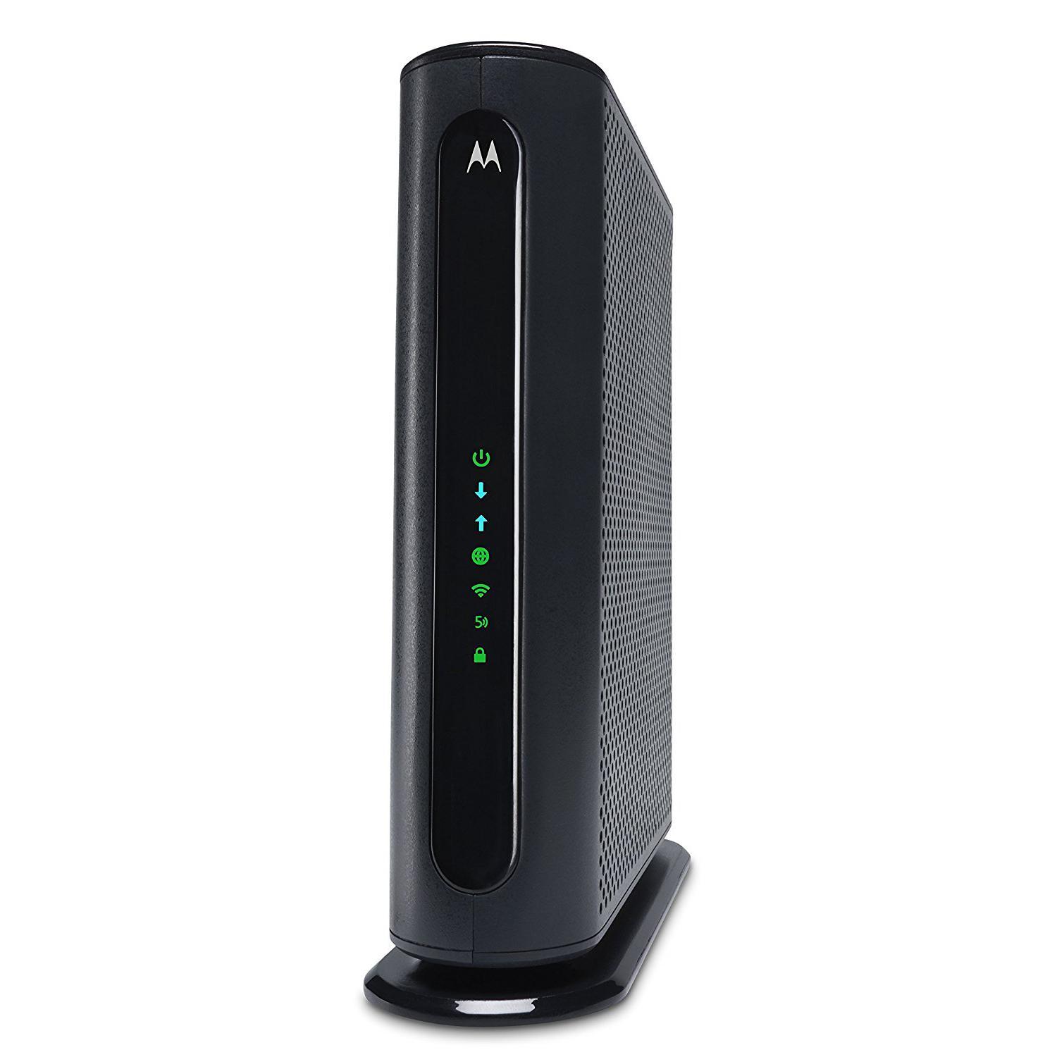 Refurbished Motorola 16x4 Cable Modem Plus AC1900 Dual Band WiFi Gigabit Router with Power