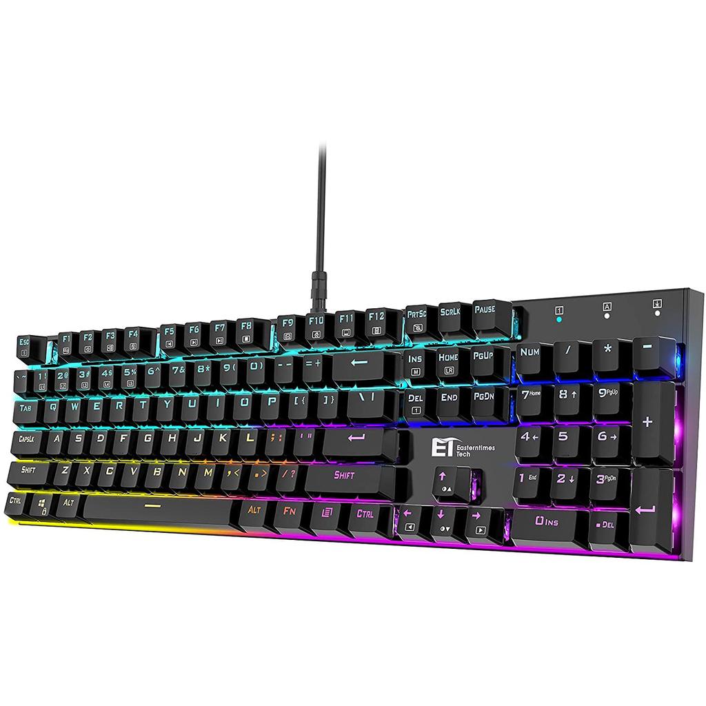 Refurbished E T Mechanical Keyboard QWERTY Backlit Keyboard Gaming