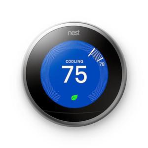 Nest 2nd Generation T200577 Learning Thermostat with Alexa - Black/Silver