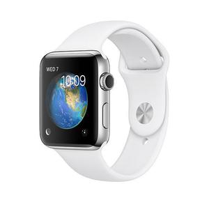 Apple Watch (1.Gen) 42MM - Silver Stainless Steel Case with White Sport Band
