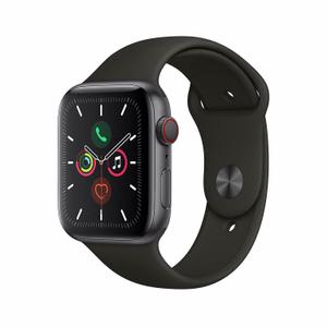 Apple Watch Series 5 GPS + Cellular 44mm Aluminum Case - Black Sport Band - Space Gray