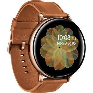 Watch Heart Rate Monitor GPS Galaxy Watch Active2 Sm-r835u 40 mm - Stainless Steel Gold + Leather Brown Strap