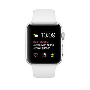 Apple Watch (Series 1) September 2016 38 mm - Aluminium Stainless Steel - Sport Band White