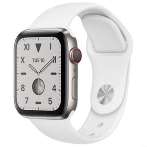 Apple Watch (Series 5) September 2019 40 mm - Titanium Silver - Sport Band White