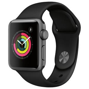 Apple Watch (Series 3) September 2017 38 mm - Aluminum Space Gray - Sport Band Black